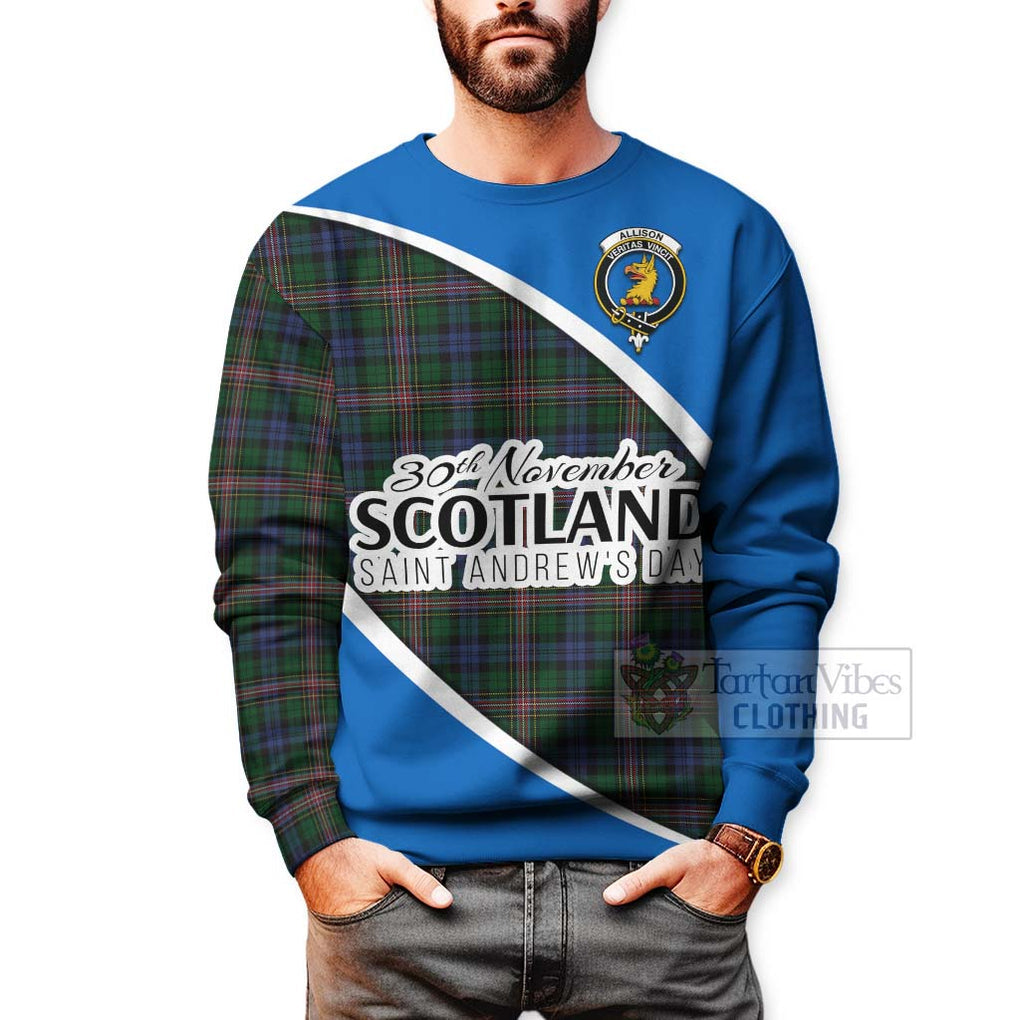 Tartan Vibes Clothing Allison Family Crest Tartan Sweatshirt Celebrate Saint Andrew's Day in Style