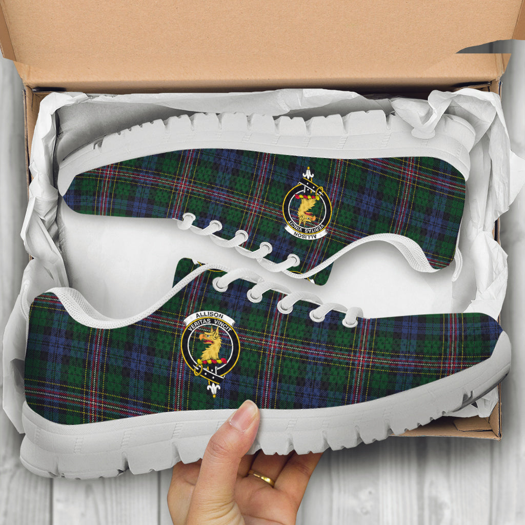 Allison Tartan Sneakers with Family Crest - Tartanvibesclothing