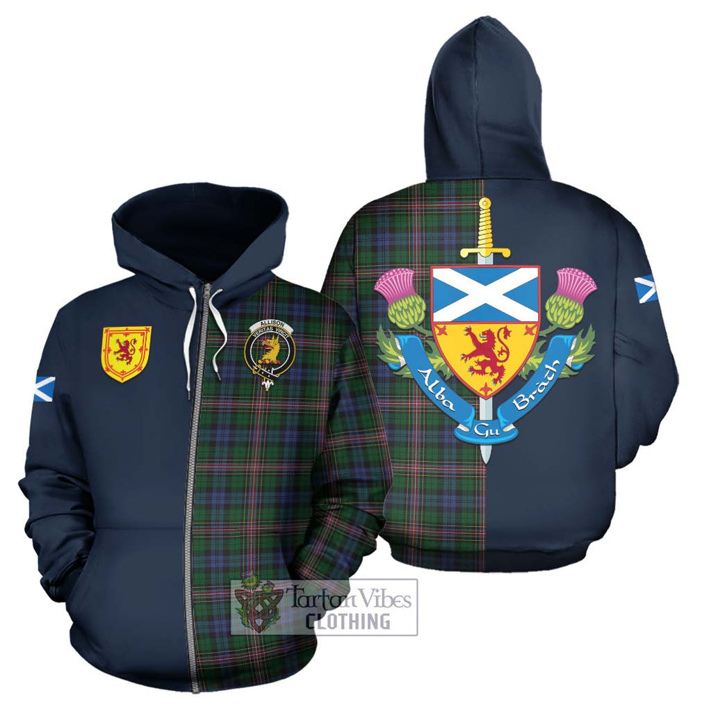 Tartan Vibes Clothing Allison Tartan Hoodie with Scottish Lion Royal Arm Half Style