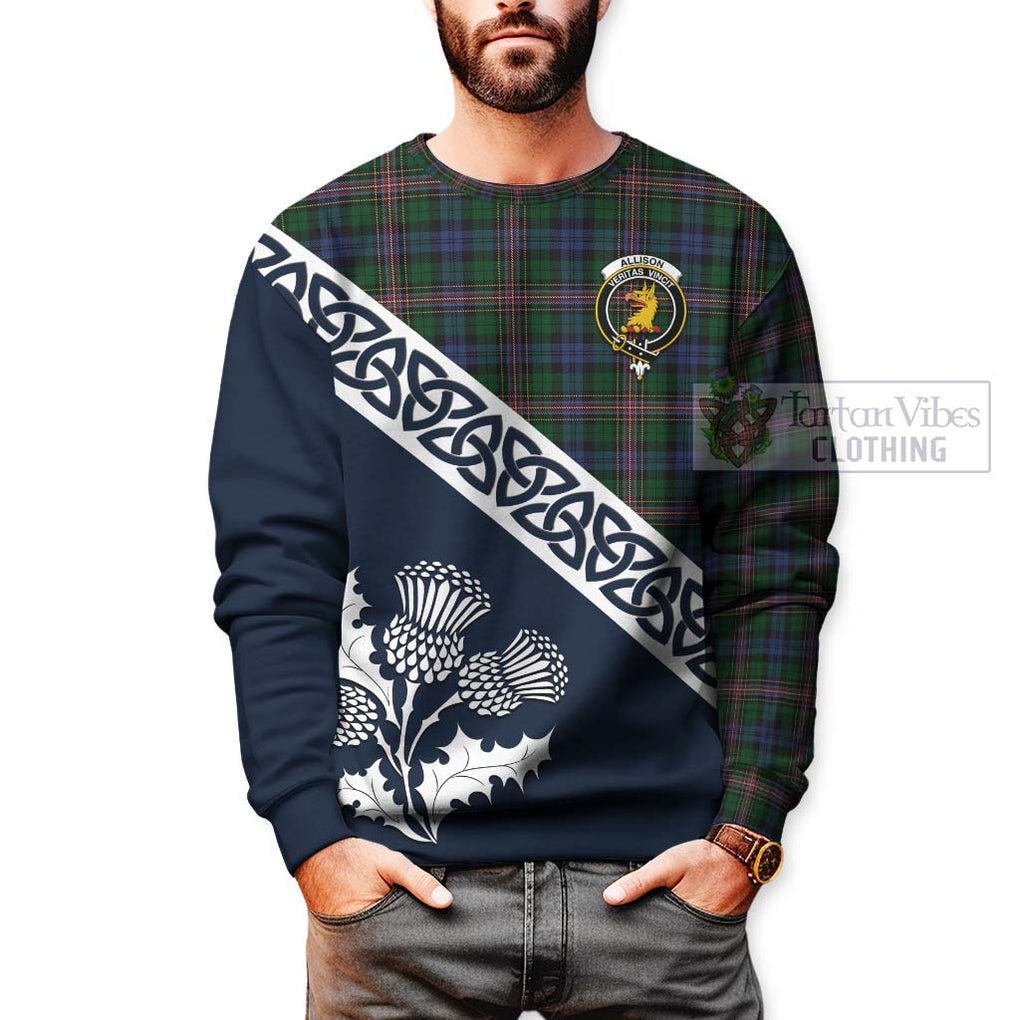 Tartan Vibes Clothing Allison Tartan Sweatshirt Featuring Thistle and Scotland Map