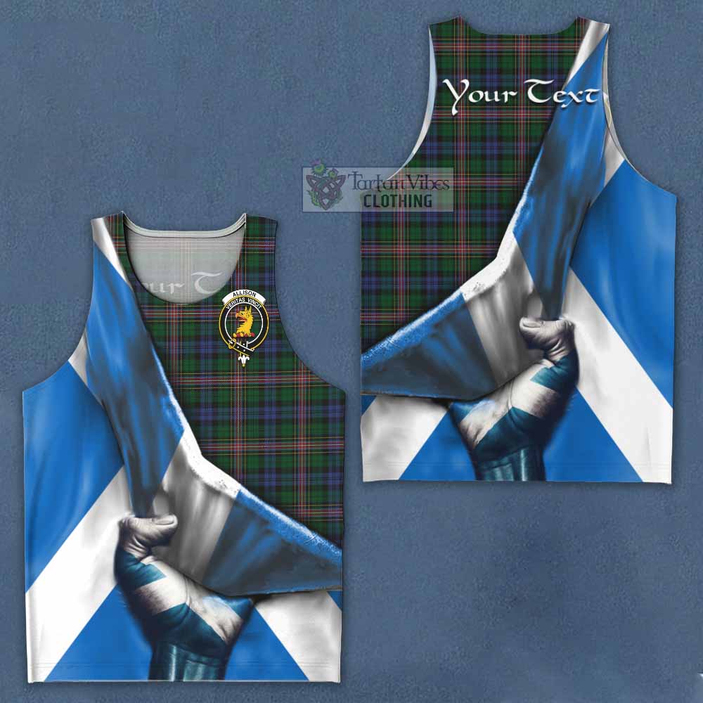 Tartan Vibes Clothing Allison Tartan Men's Tank Top with Family Crest Scotland Patriotic Style