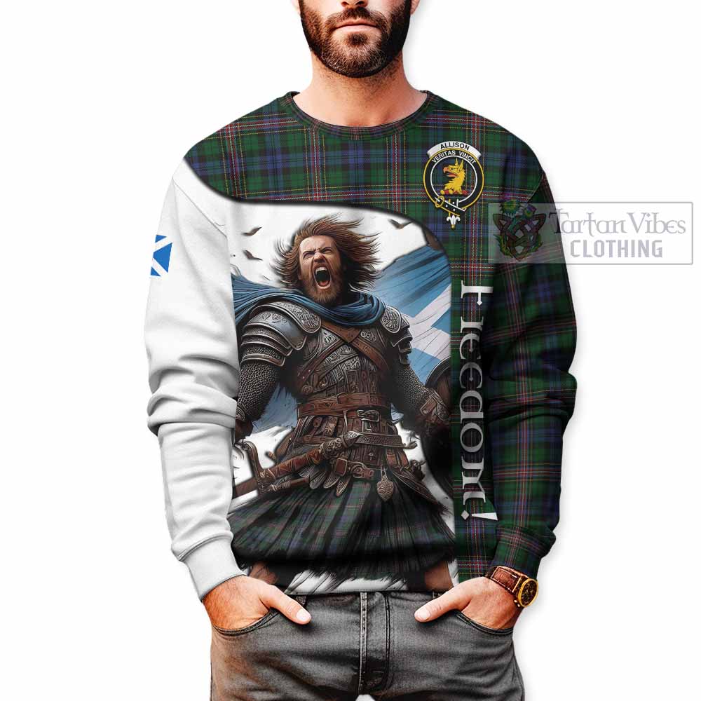 Tartan Vibes Clothing Allison Crest Tartan Sweatshirt Inspired by the Freedom of Scottish Warrior