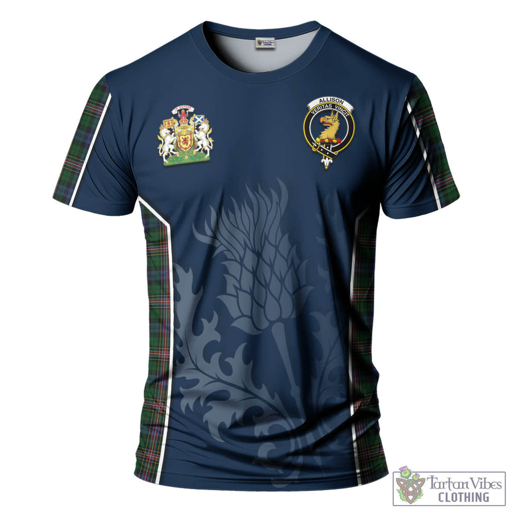 Tartan Vibes Clothing Allison Tartan T-Shirt with Family Crest and Scottish Thistle Vibes Sport Style