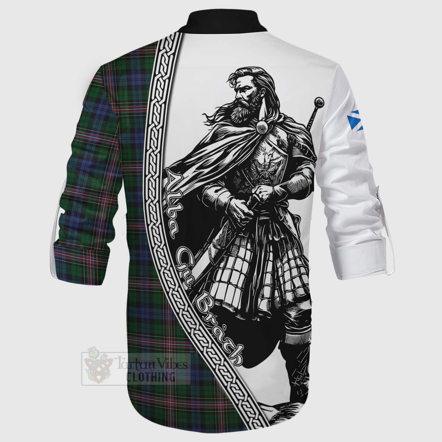 Tartan Vibes Clothing Allison Tartan Clan Crest Ghillie Kilt Shirt with Highlander Warrior Celtic Style