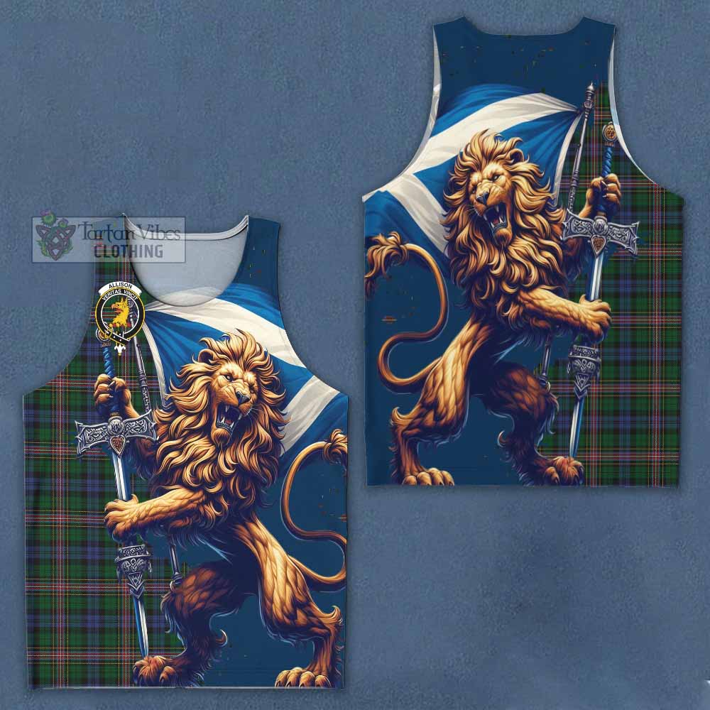 Tartan Vibes Clothing Allison Tartan Family Crest Men's Tank Top with Scottish Majestic Lion