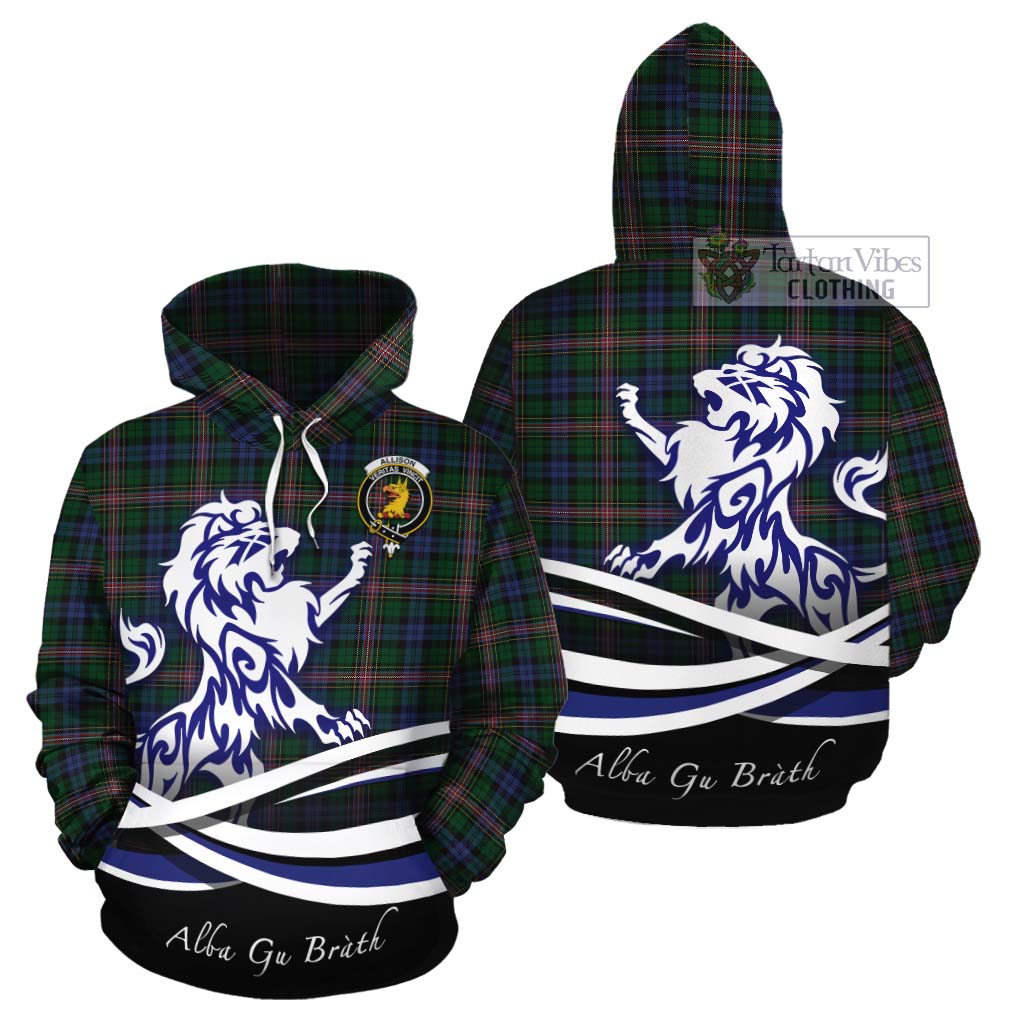 Tartan Vibes Clothing Allison Tartan Cotton Hoodie with Alba Gu Brath Regal Lion Emblem