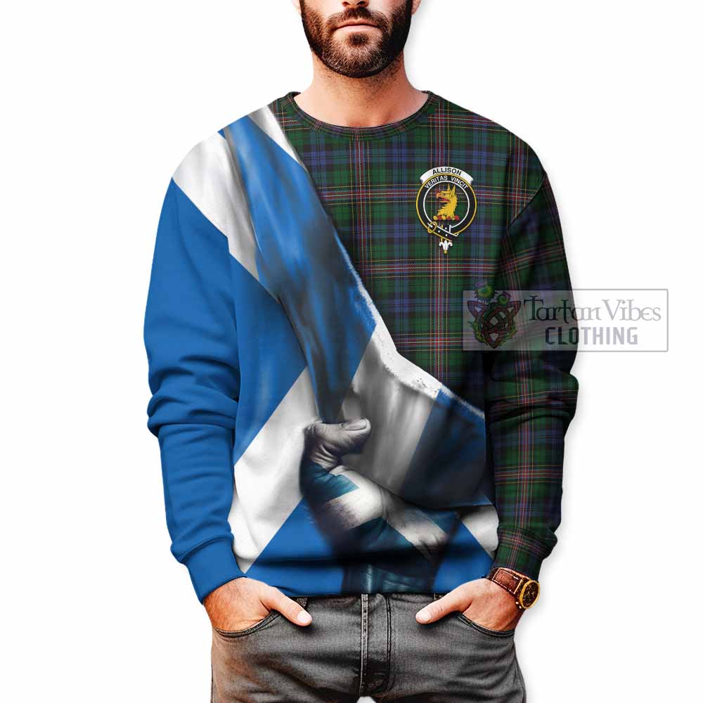 Tartan Vibes Clothing Allison Tartan Sweatshirt with Family Crest Scotland Patriotic Style