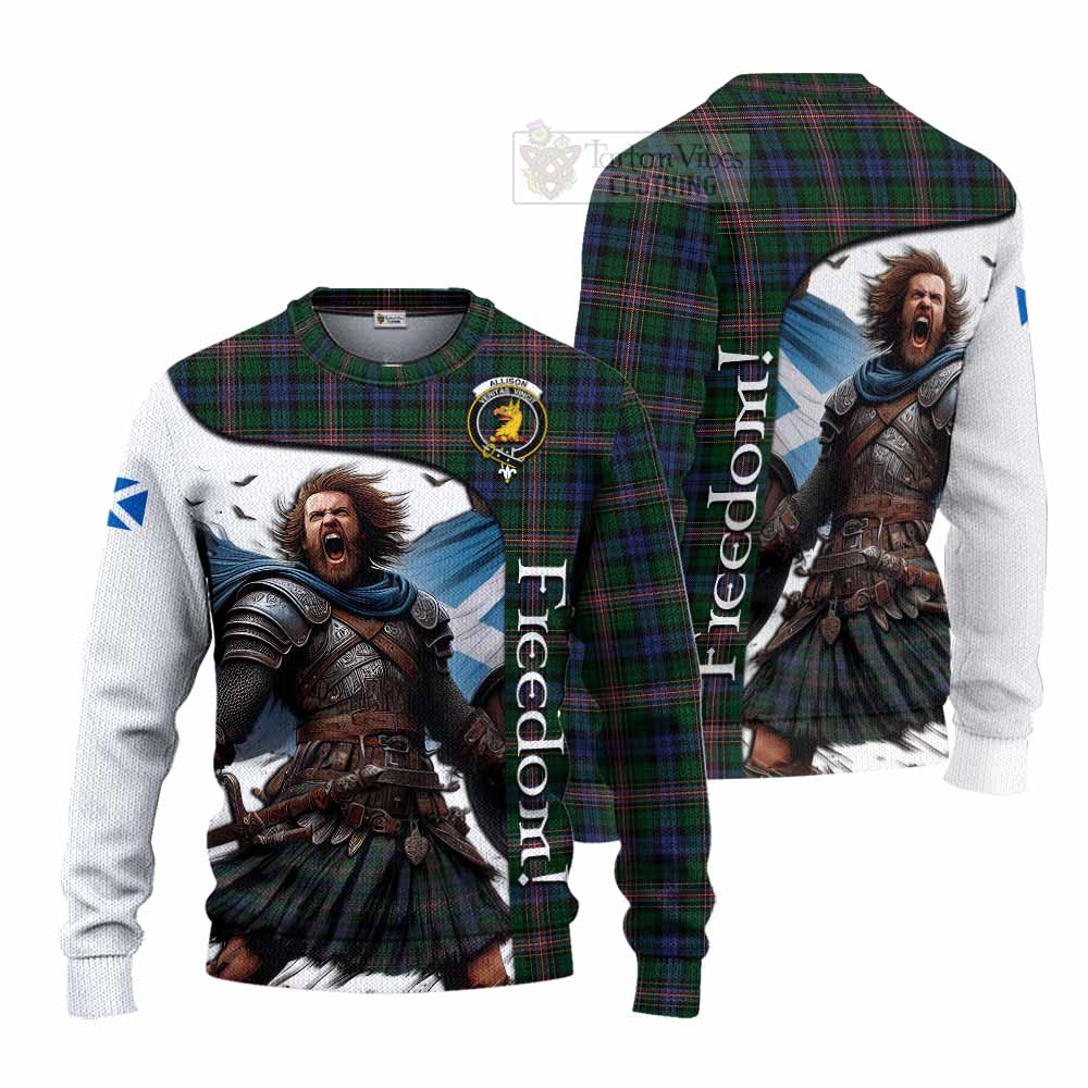 Tartan Vibes Clothing Allison Crest Tartan Knitted Sweater Inspired by the Freedom of Scottish Warrior