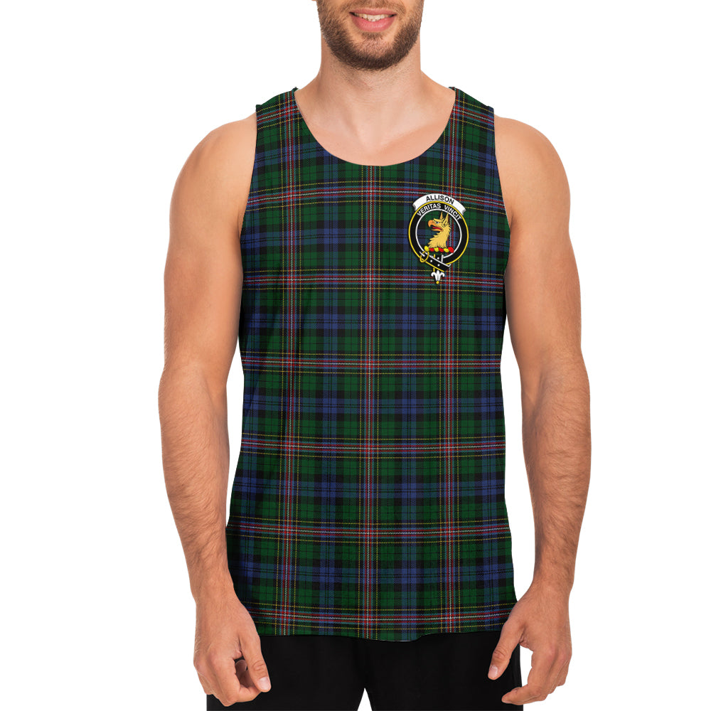 Allison Tartan Mens Tank Top with Family Crest - Tartanvibesclothing