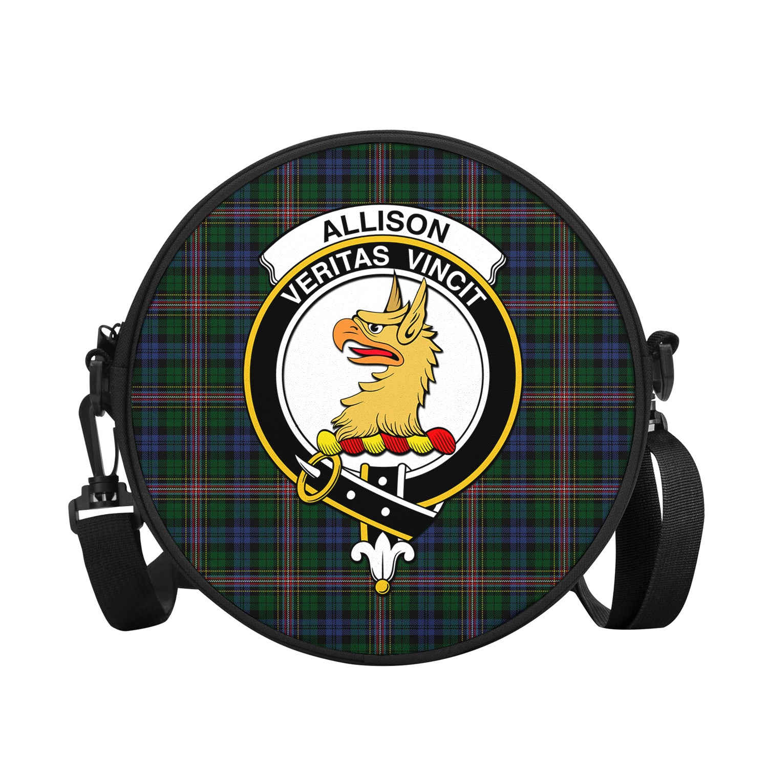 Allison Tartan Round Satchel Bags with Family Crest - Tartanvibesclothing