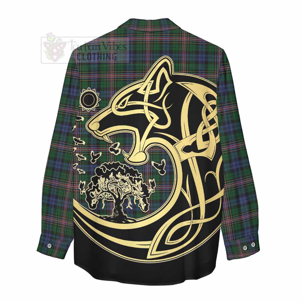 Tartan Vibes Clothing Allison Tartan Women's Casual Shirt with Family Crest Celtic Wolf Style