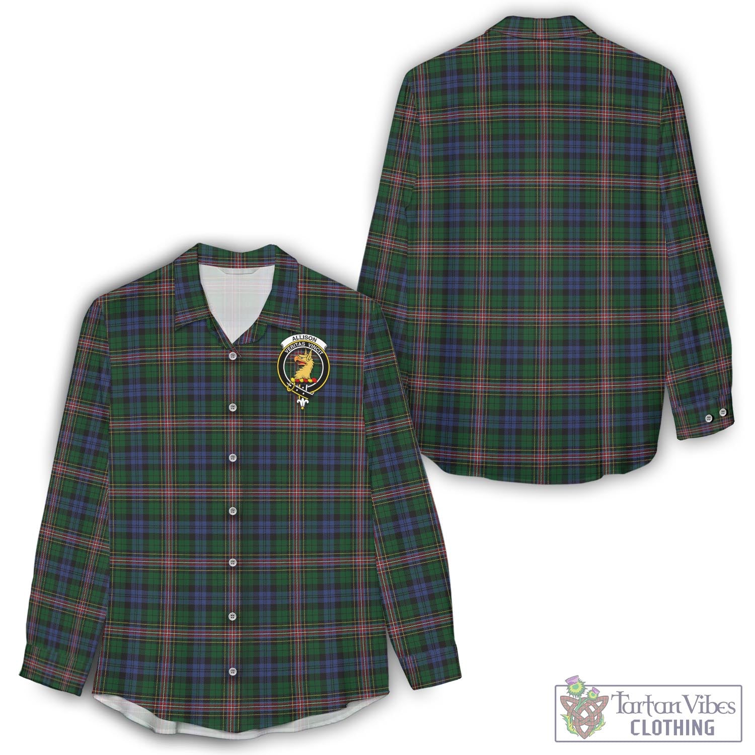 Tartan Vibes Clothing Allison Tartan Womens Casual Shirt with Family Crest