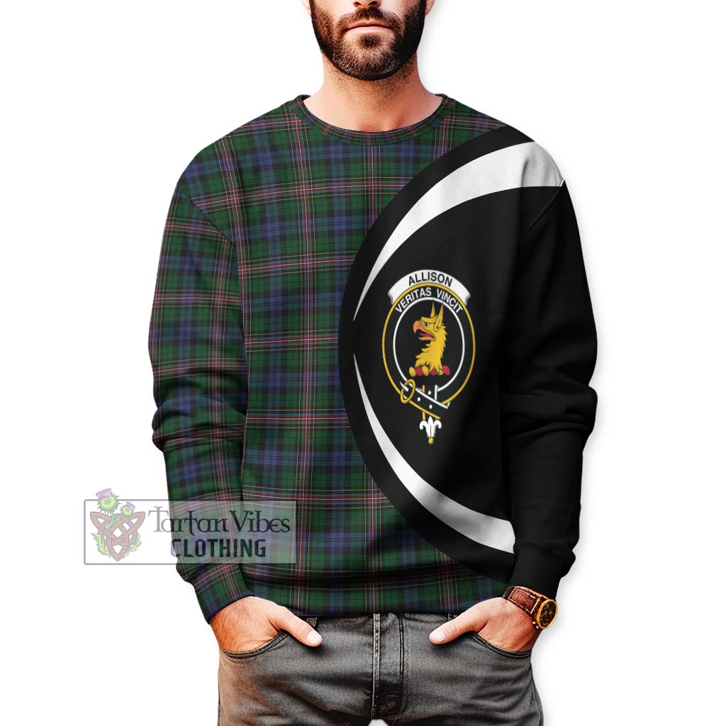 Allison Tartan Sweatshirt with Family Crest Circle Style - Tartan Vibes Clothing