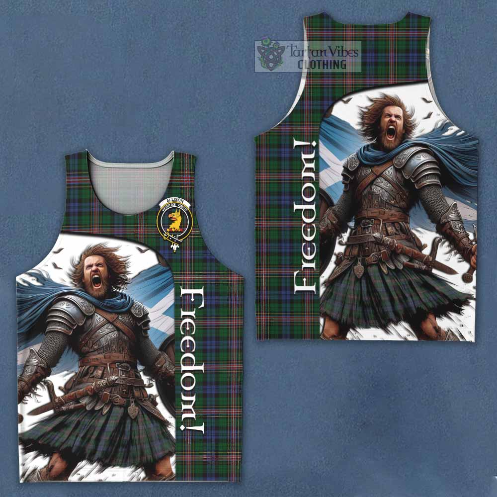 Tartan Vibes Clothing Allison Crest Tartan Men's Tank Top Inspired by the Freedom of Scottish Warrior