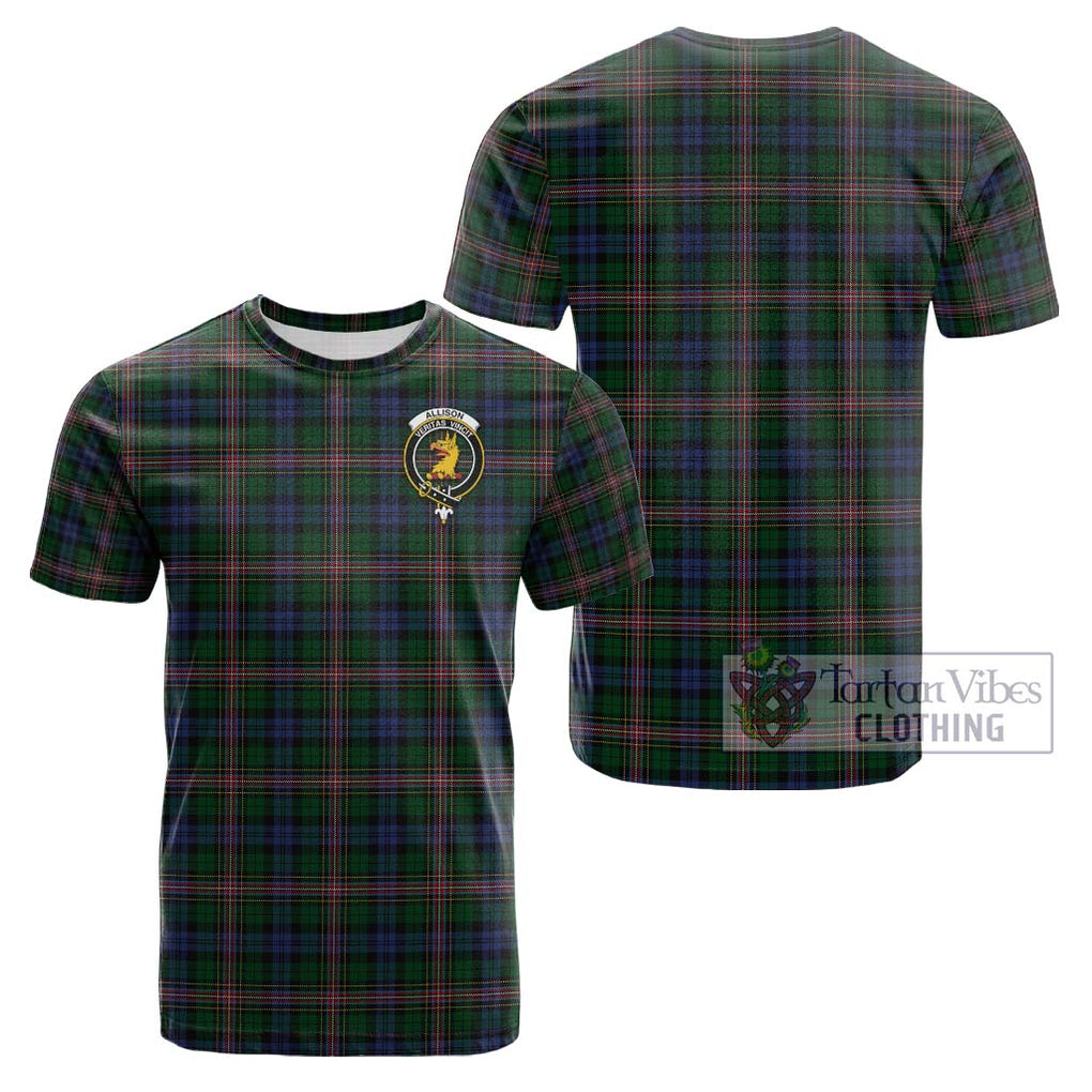 Allison Tartan Cotton T-Shirt with Family Crest Kid's Shirt - Tartanvibesclothing Shop