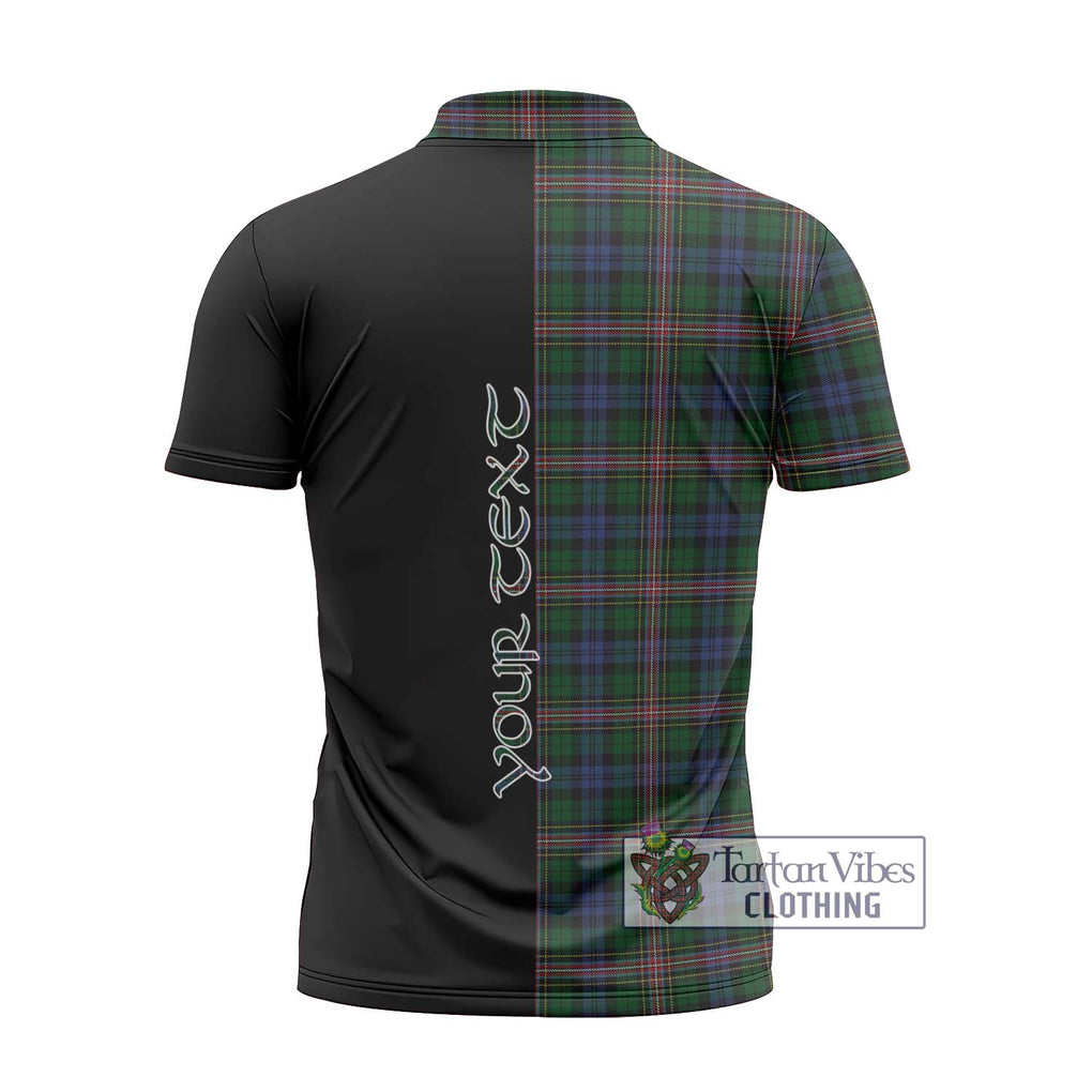 Allison Tartan Zipper Polo Shirt with Family Crest and Half Of Me Style - Tartanvibesclothing Shop