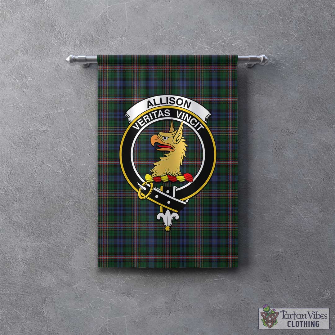 Tartan Vibes Clothing Allison Tartan Gonfalon, Tartan Banner with Family Crest