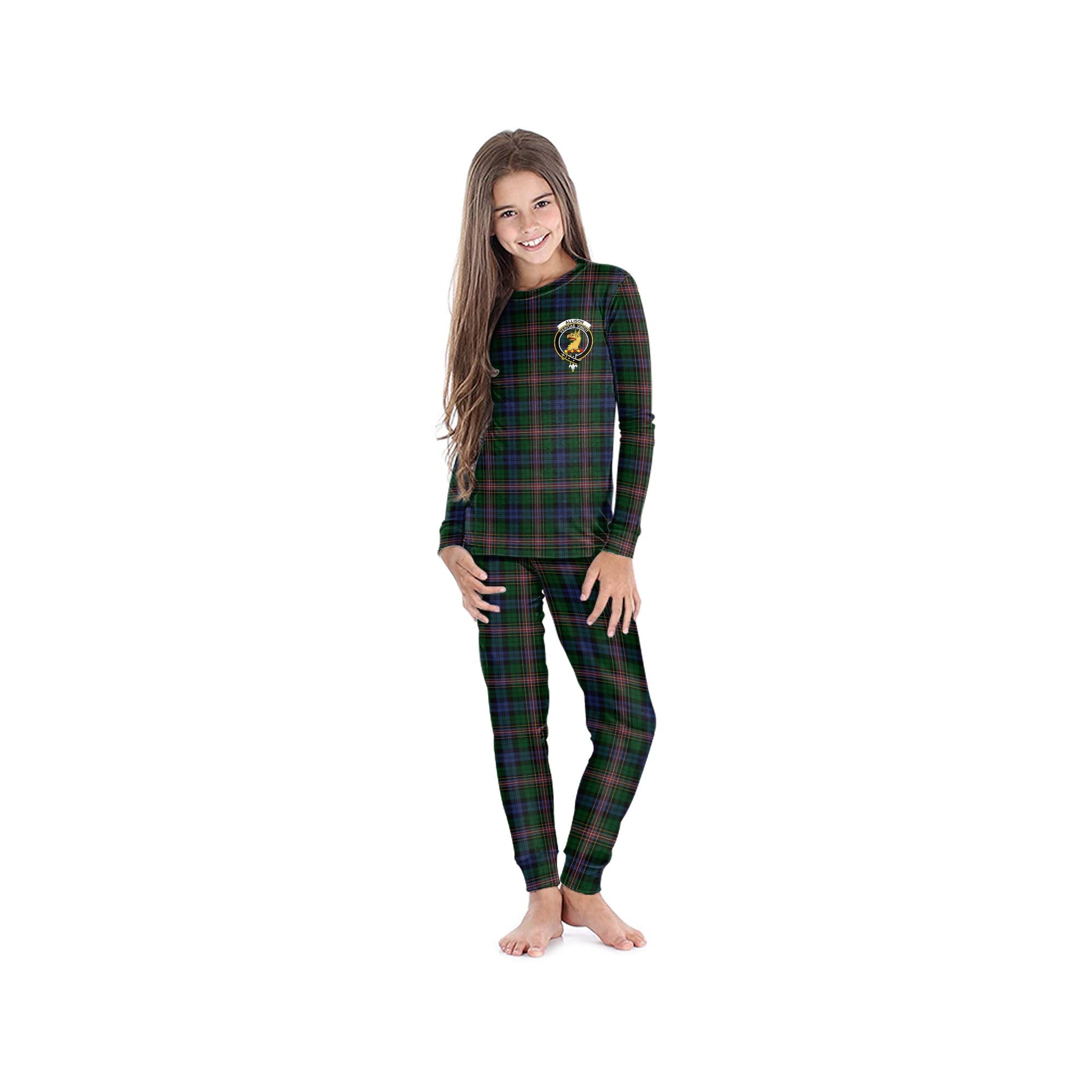 Allison Tartan Pajamas Family Set with Family Crest - Tartan Vibes Clothing