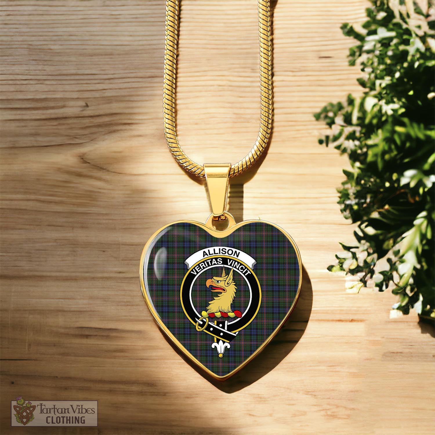 Tartan Vibes Clothing Allison Tartan Heart Necklace with Family Crest