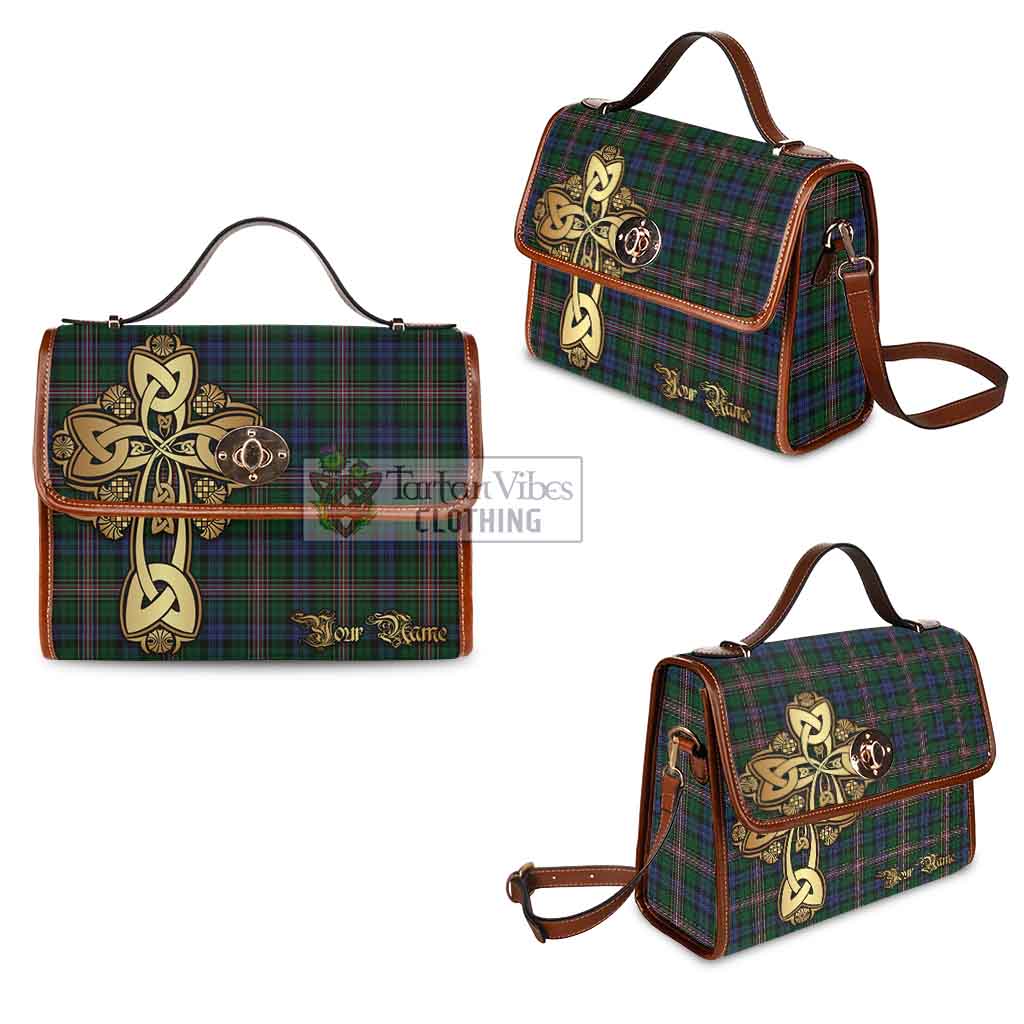 Tartan Vibes Clothing Allison Tartan Waterproof Canvas Bag Golden Thistle Celtic Cross Style