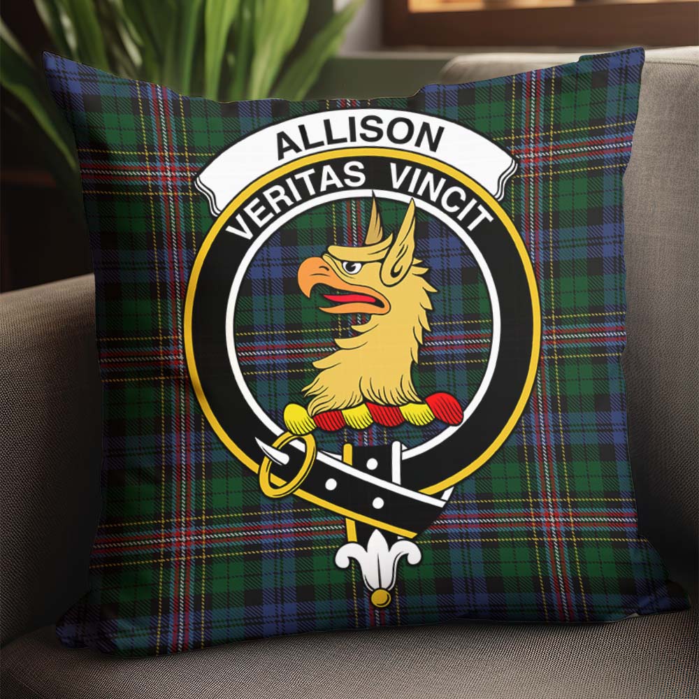 Allison Tartan Pillow Cover with Family Crest - Tartanvibesclothing