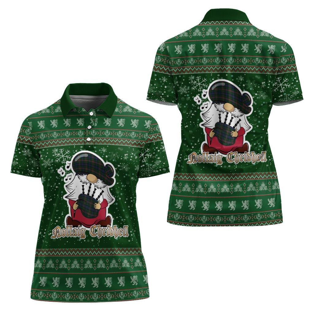 Allison Clan Christmas Family Polo Shirt with Funny Gnome Playing Bagpipes - Tartanvibesclothing