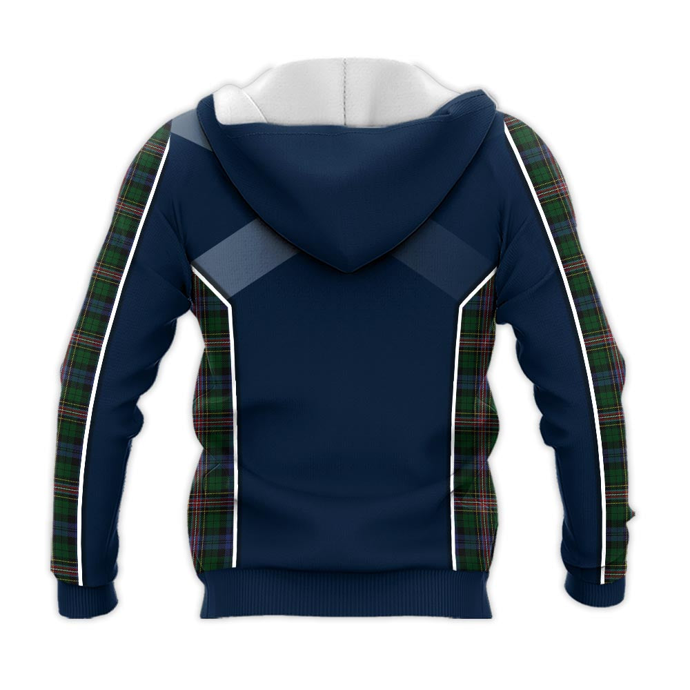 Tartan Vibes Clothing Allison Tartan Knitted Hoodie with Family Crest and Scottish Thistle Vibes Sport Style