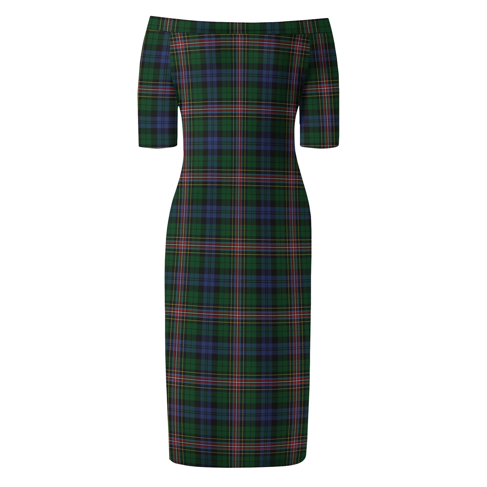 Allison Tartan Off Shoulder Lady Dress - Tartanvibesclothing