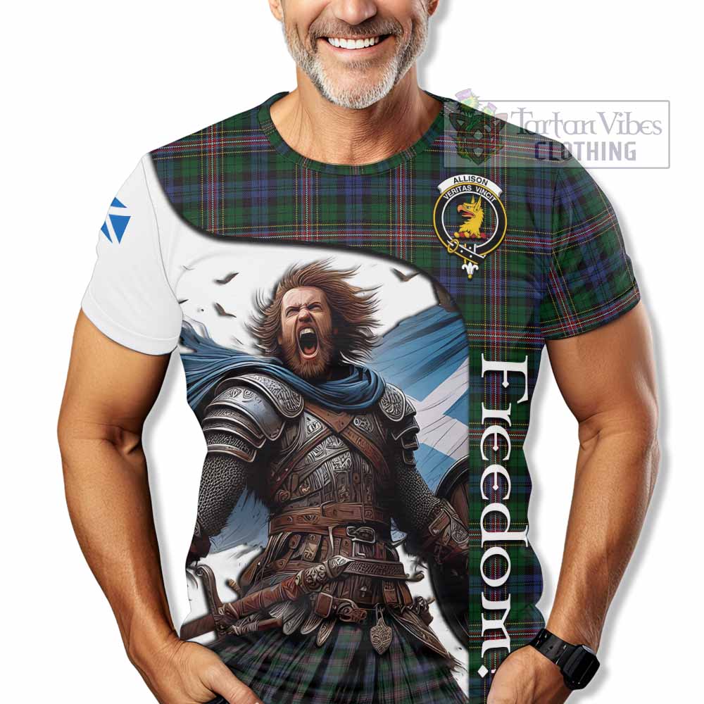 Allison Crest Tartan T-Shirt Inspired by the Freedom of Scottish Warrior