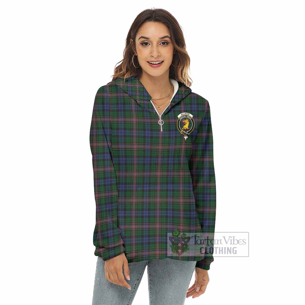 Allison Tartan Women's Borg Fleece Hoodie with Half Zip with Family Crest - Tartan Vibes Clothing