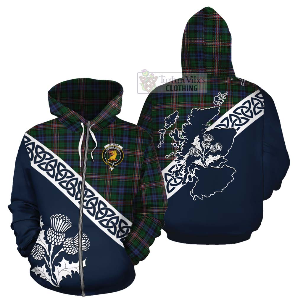 Tartan Vibes Clothing Allison Tartan Cotton Hoodie Featuring Thistle and Scotland Map