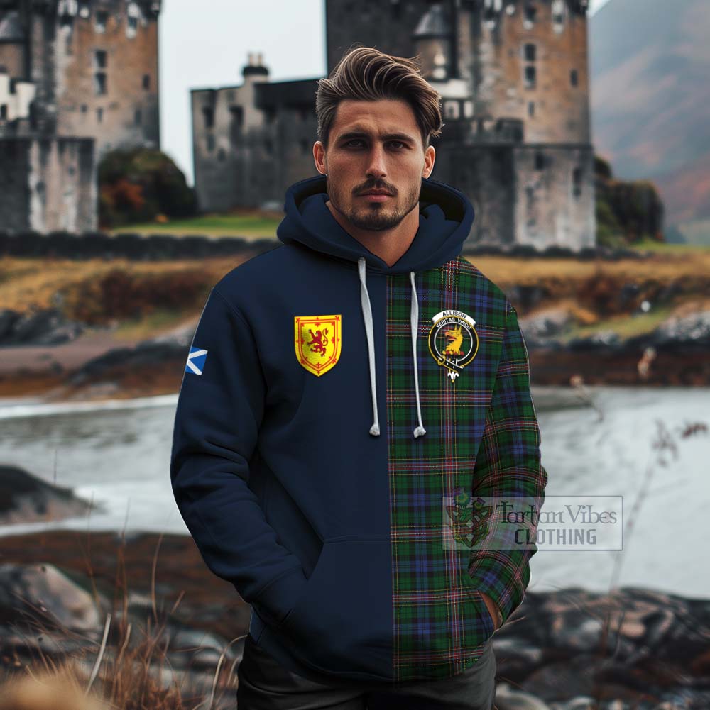 Tartan Vibes Clothing Allison Tartan Cotton Hoodie Alba with Scottish Lion Royal Arm Half Style