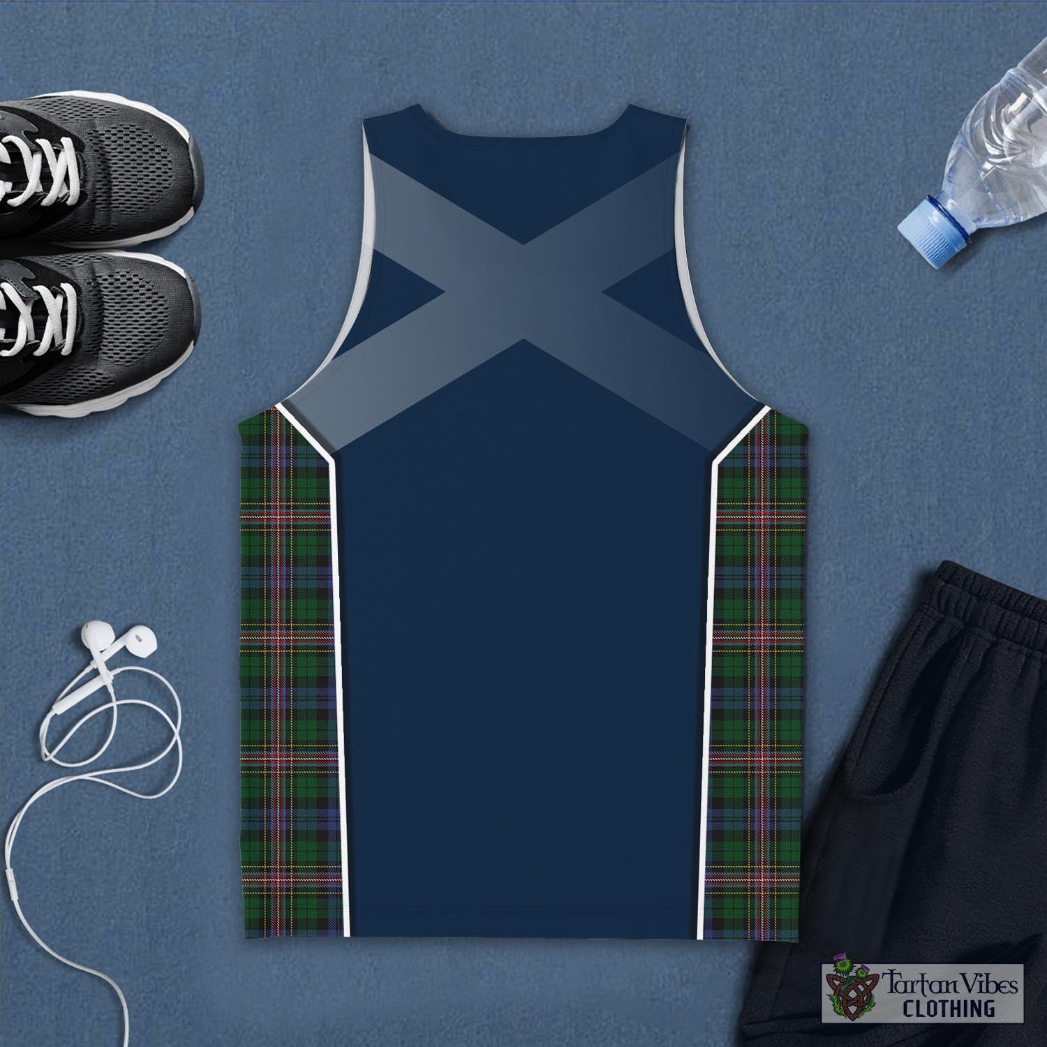 Tartan Vibes Clothing Allison Tartan Men's Tanks Top with Family Crest and Scottish Thistle Vibes Sport Style