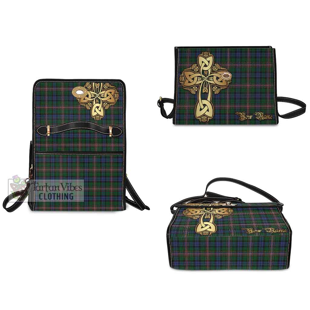 Tartan Vibes Clothing Allison Tartan Waterproof Canvas Bag Golden Thistle Celtic Cross Style