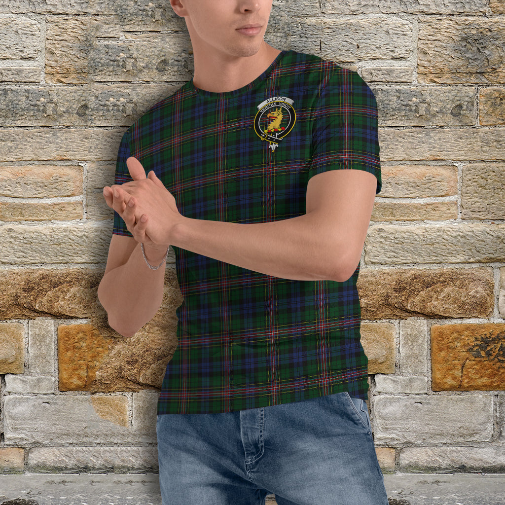 Allison Tartan T-Shirt with Family Crest - Tartan Vibes Clothing