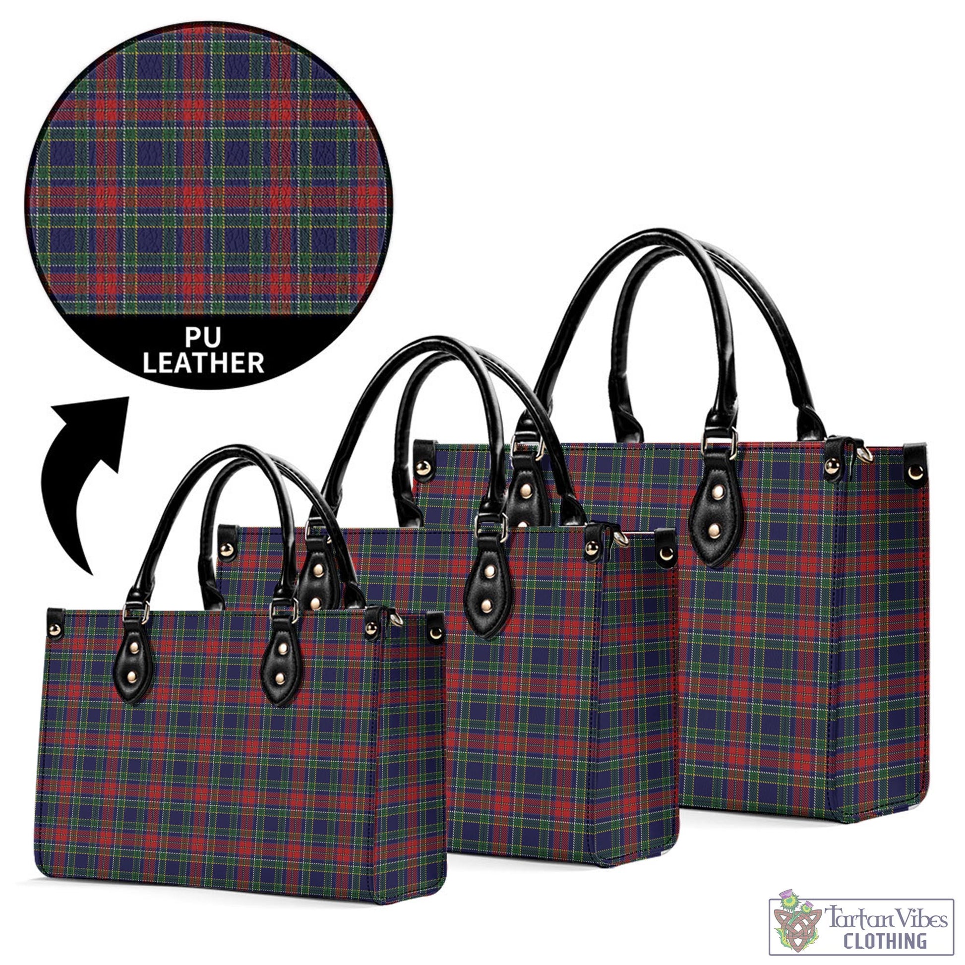 Tartan Vibes Clothing Allison Red Tartan Luxury Leather Handbags