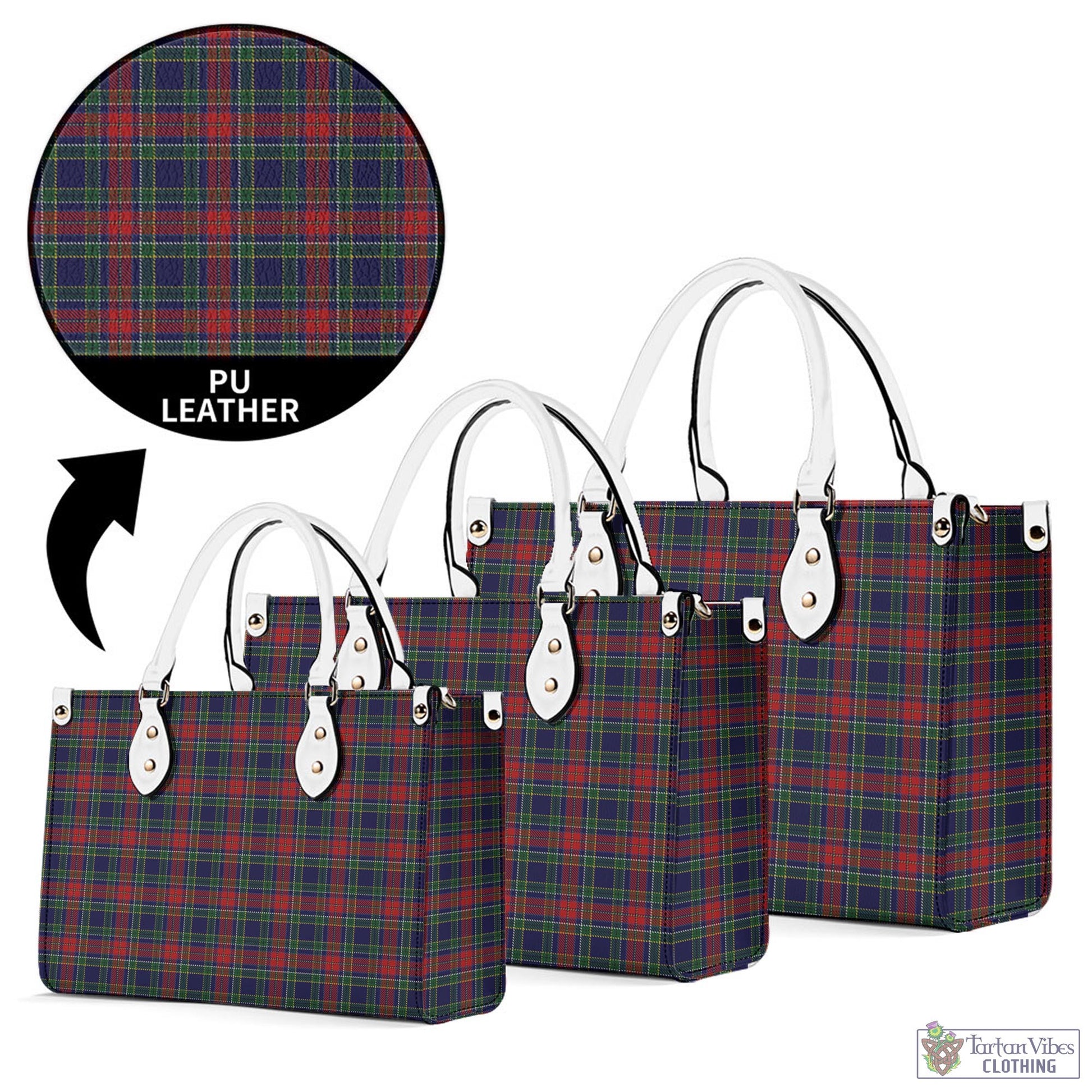 Tartan Vibes Clothing Allison Red Tartan Luxury Leather Handbags