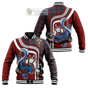 Allison Red Tartan Baseball Jacket with Epic Bagpipe Style