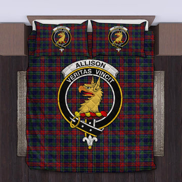 Allison Red Tartan Quilt Bed Set with Family Crest