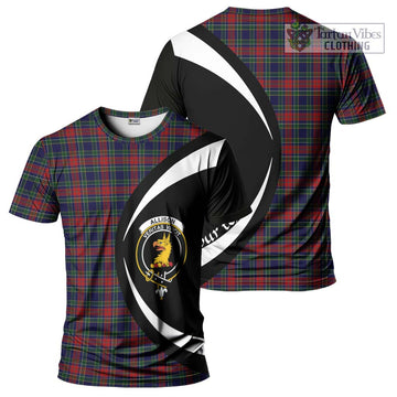 Allison Red Tartan T-Shirt with Family Crest Circle Style