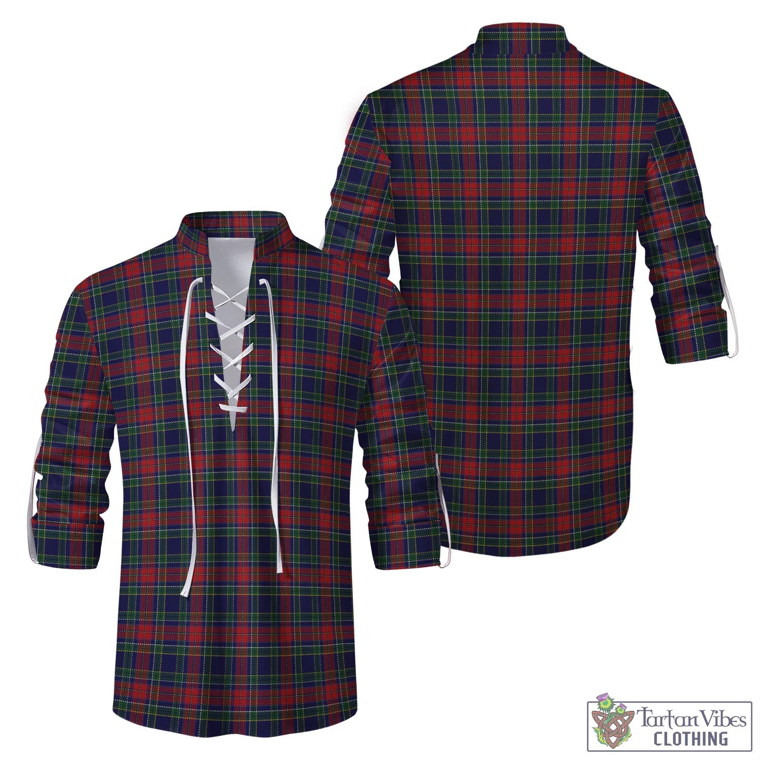 Tartan Vibes Clothing Allison Red Tartan Men's Scottish Traditional Jacobite Ghillie Kilt Shirt