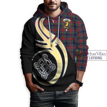 Allison Red Tartan Hoodie with Family Crest and Celtic Symbol Style