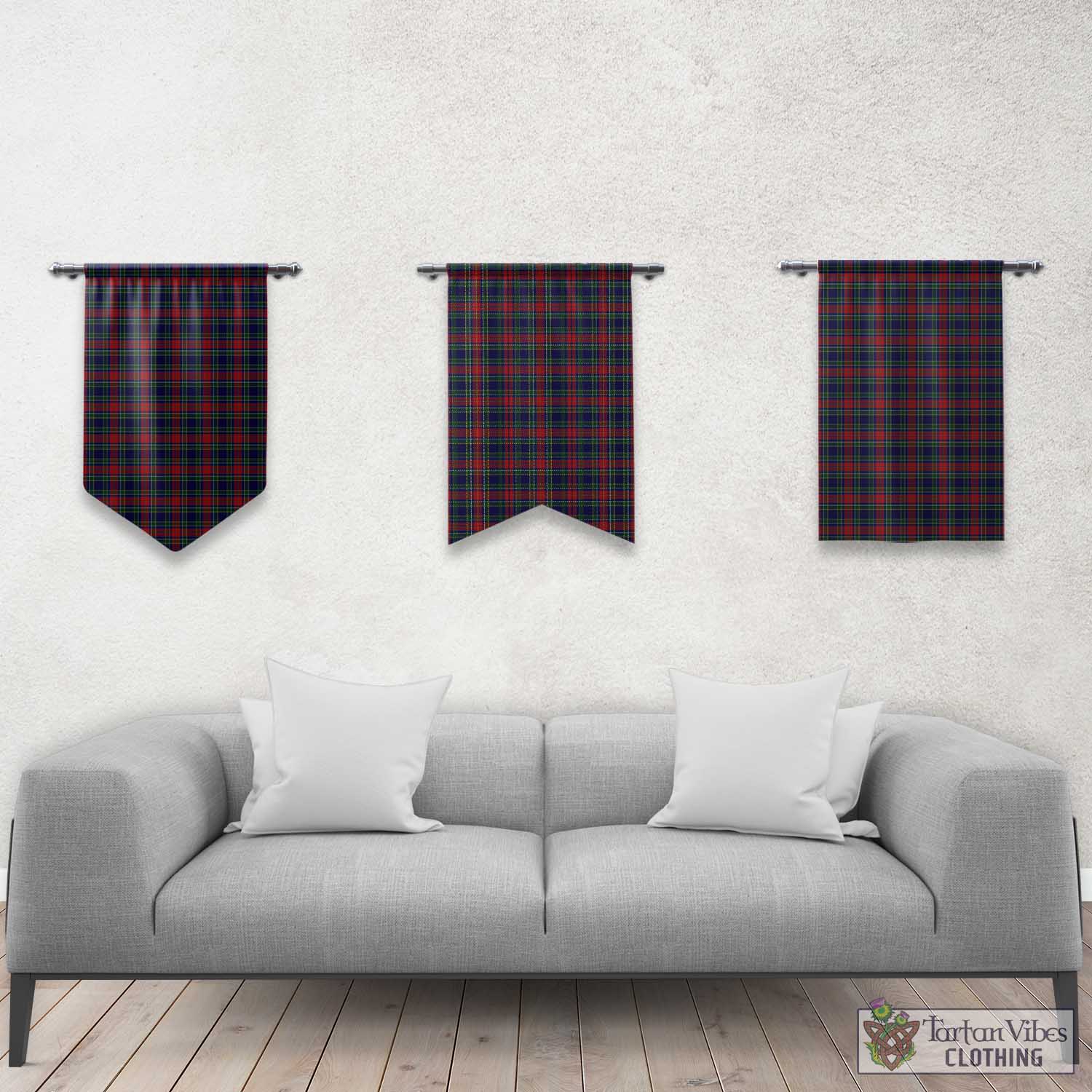 Tartan Vibes Clothing Allison Red Tartan Gonfalon, Tartan Banner