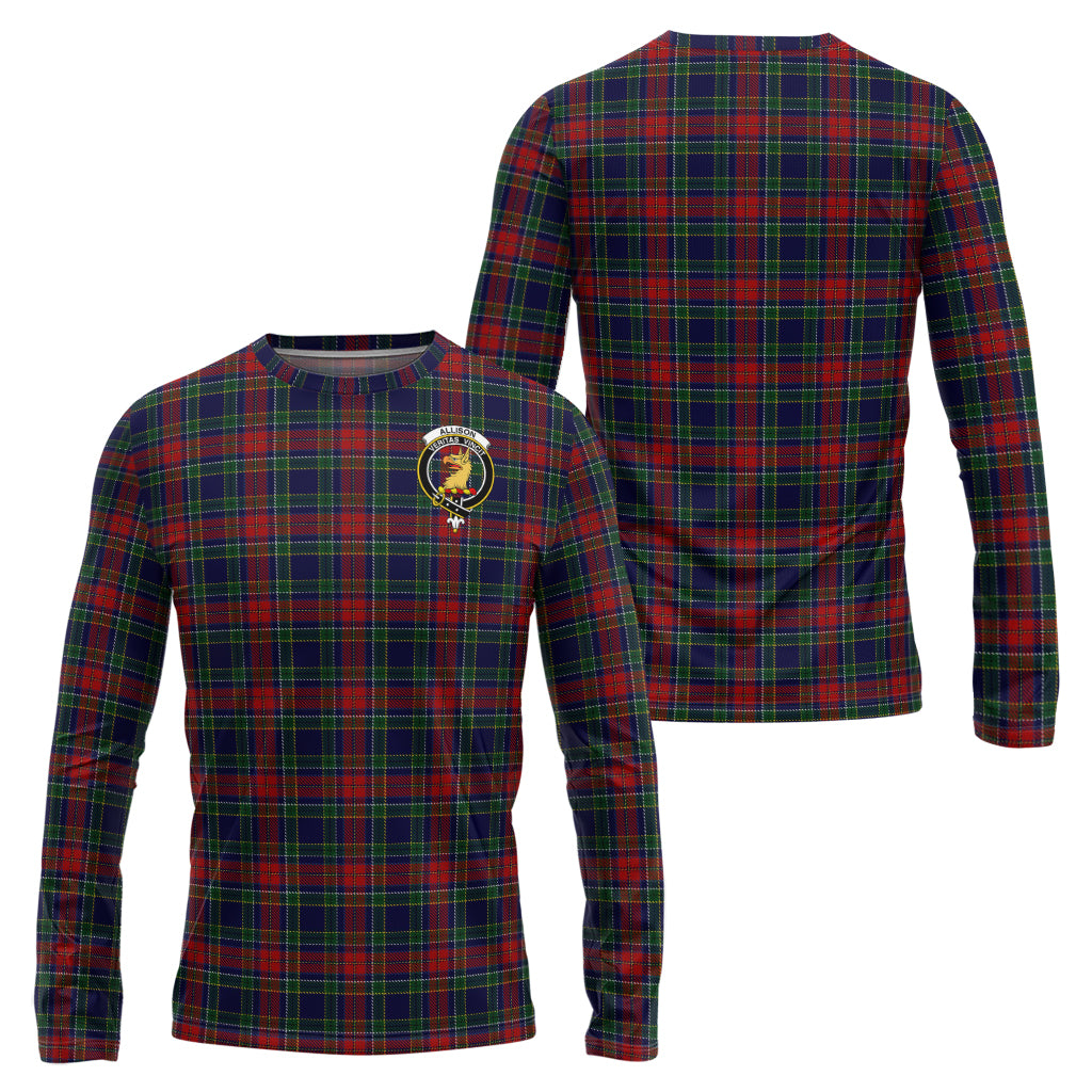 Allison Red Tartan Long Sleeve T-Shirt with Family Crest Unisex - Tartanvibesclothing