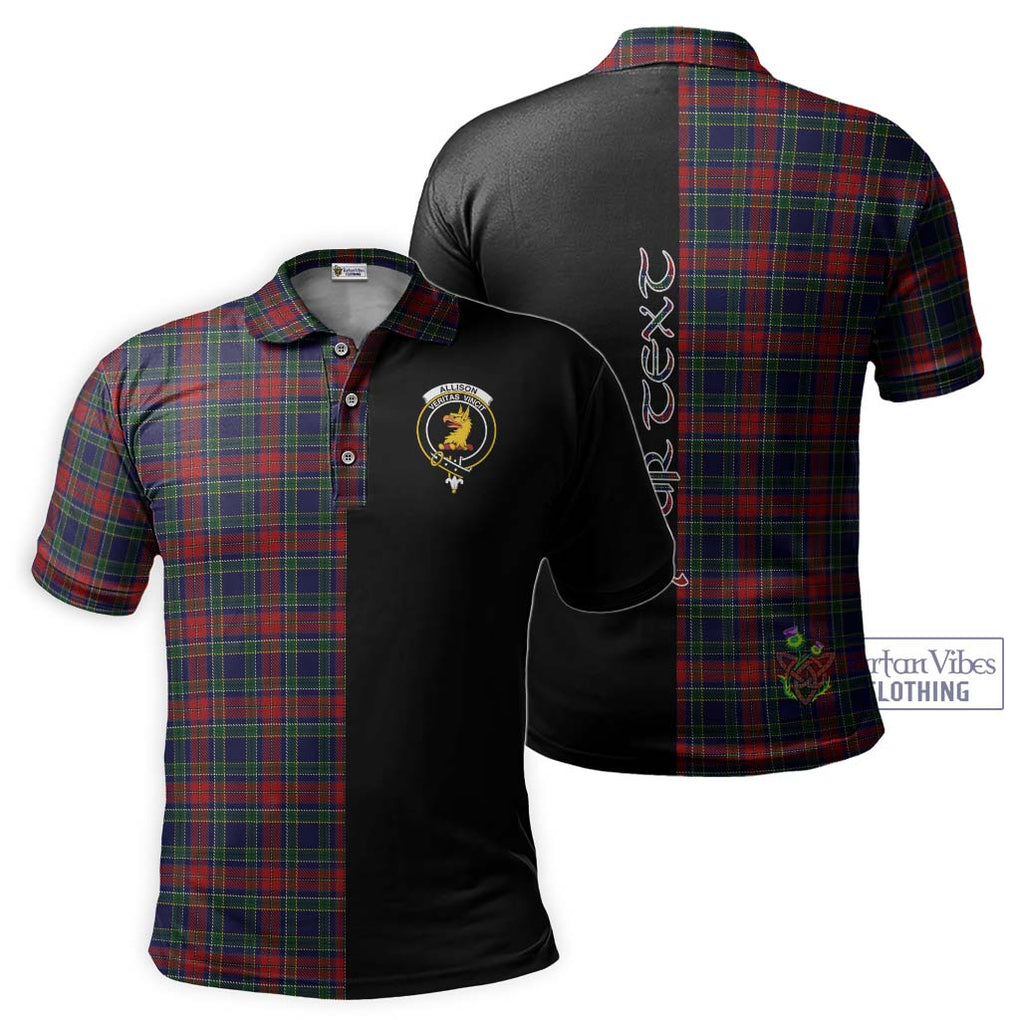 Allison Red Tartan Polo Shirt with Family Crest and Half Of Me Style Kid - Tartanvibesclothing Shop