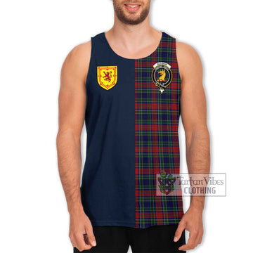 Allison Red Tartan Men's Tank Top Alba with Scottish Lion Royal Arm Half Style