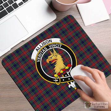 Allison Red Tartan Mouse Pad with Family Crest