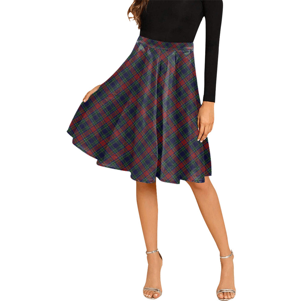 Allison Red Tartan Melete Pleated Midi Skirt Female - Tartanvibesclothing