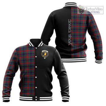 Allison Red Tartan Baseball Jacket with Family Crest and Half Of Me Style