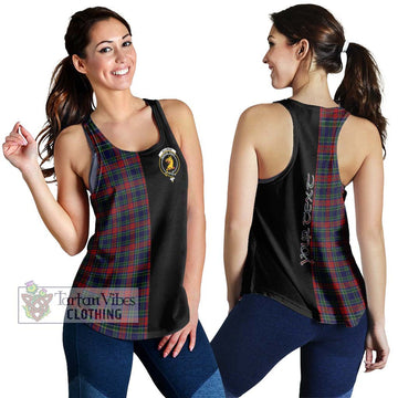 Allison Red Tartan Women's Racerback Tanks with Family Crest and Half Of Me Style